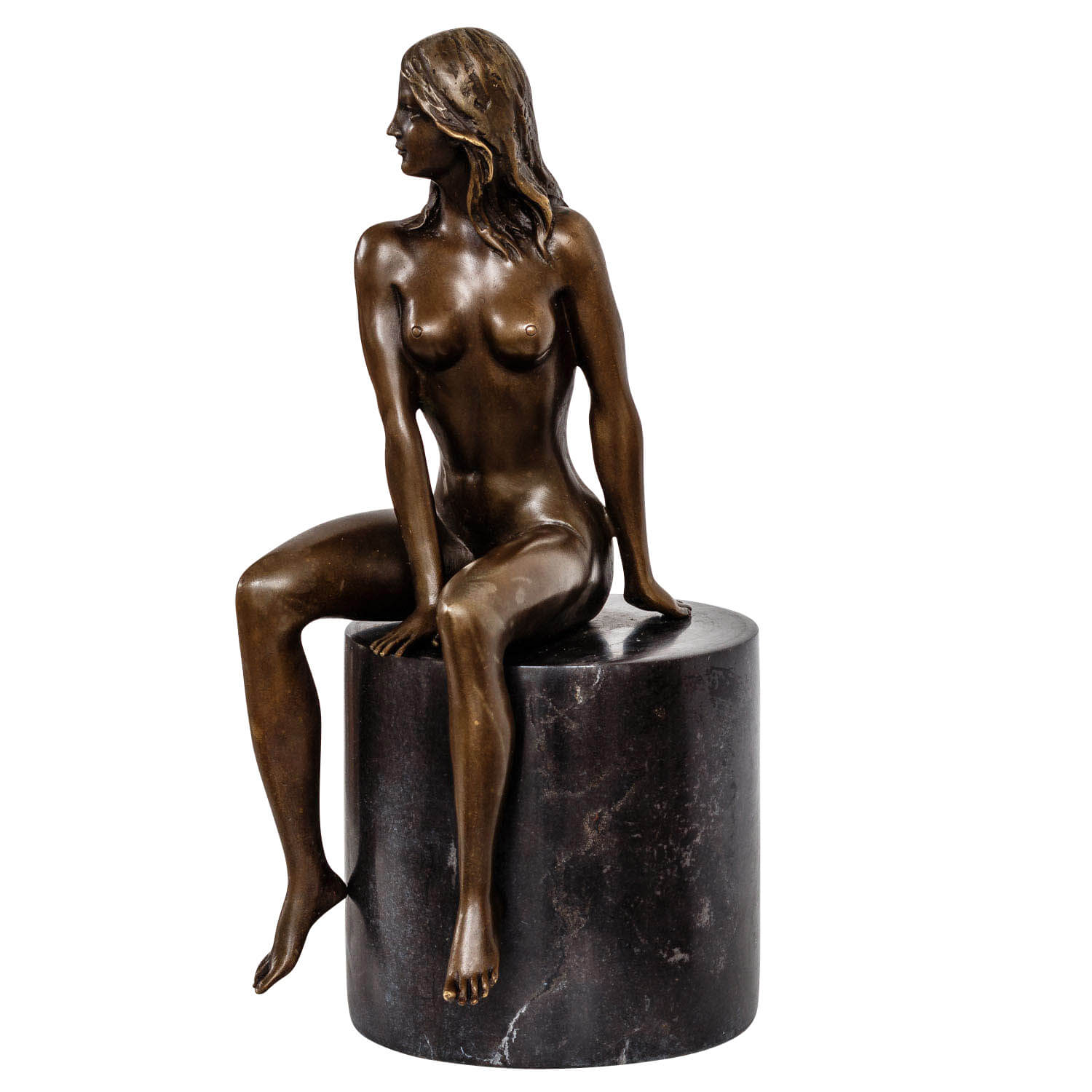Bronzeskulptur Frau Erotik Kunst im Antik-Stil Bronze Figur Statue 27cm