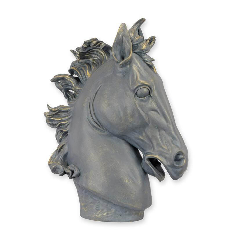 pferd, stierkopf, skulptur, dunkelgrau, dekorativ