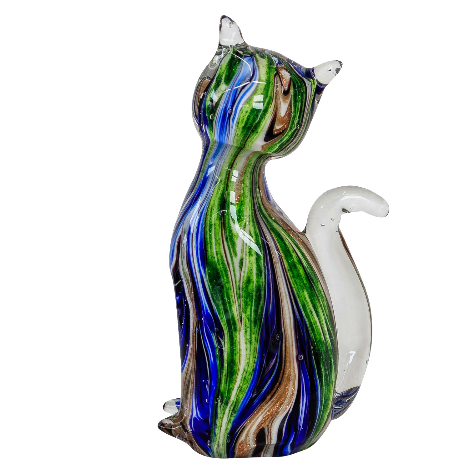 Glasfigur Figur Katze Glas im Murano Antik Stil 16cm