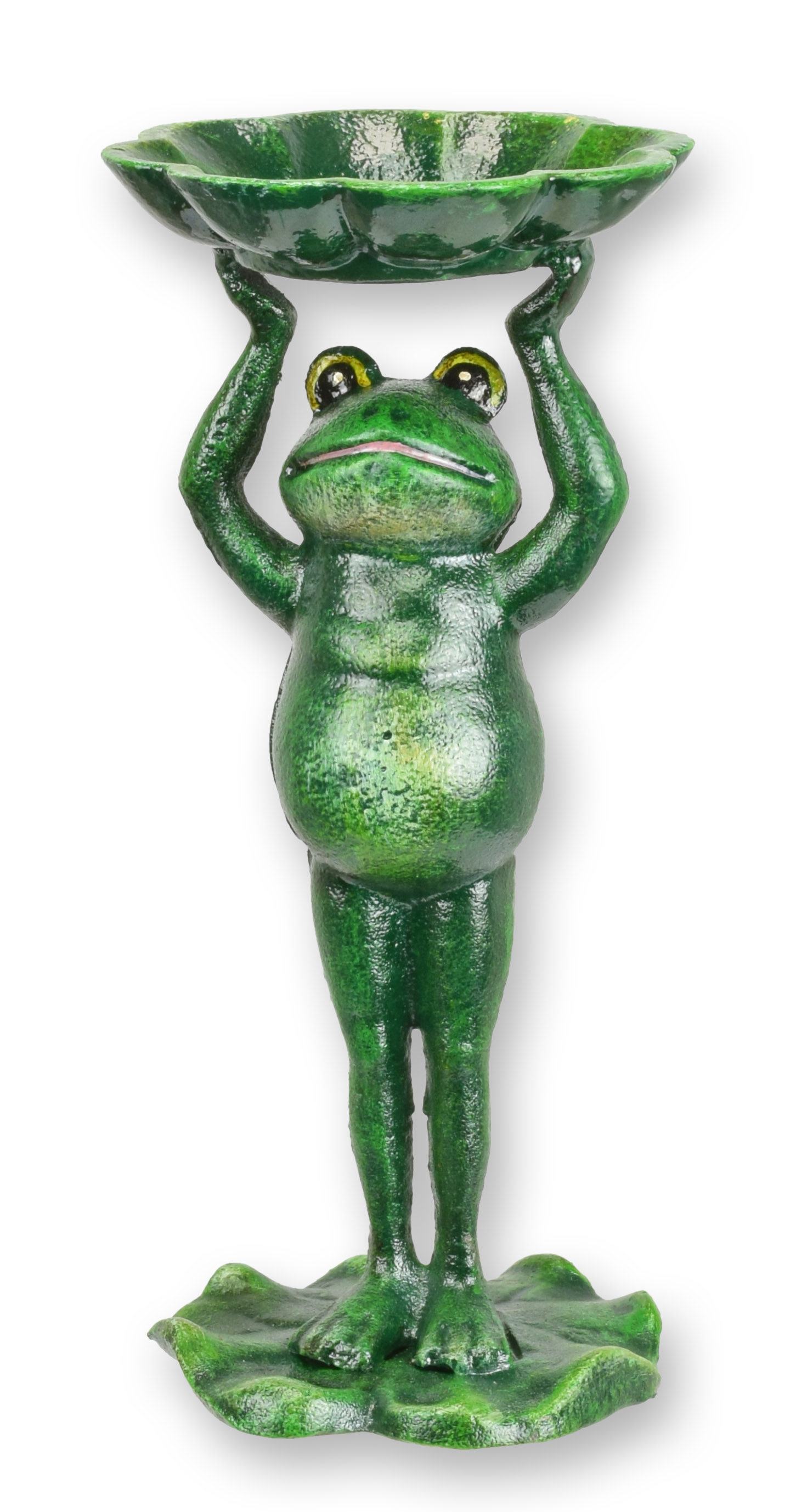 Mangeoire à oiseaux en fonte en forme de grenouille réplique design rétro décoration