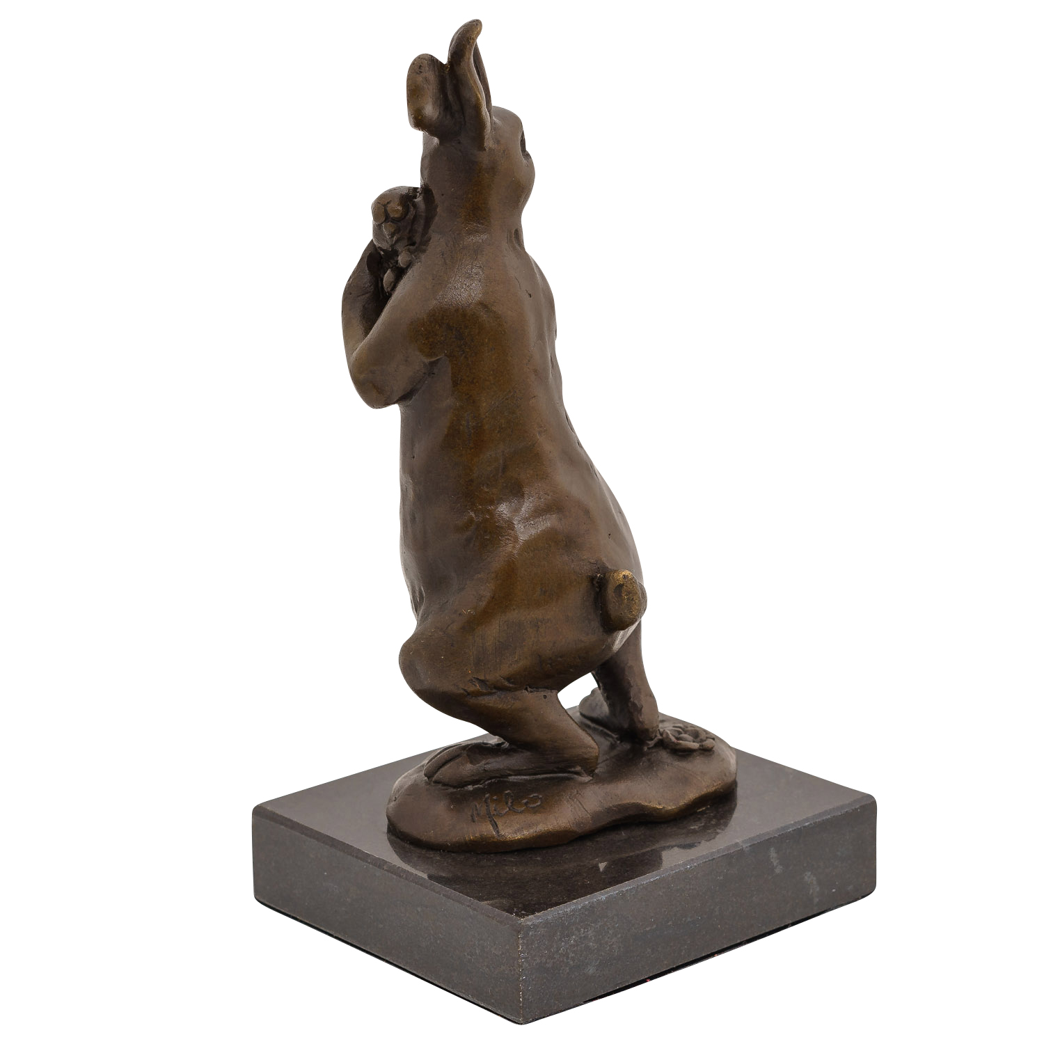 Bronzeskulptur Hase mit Baby im Antik-Stil Bronze Figur Statue 16cm