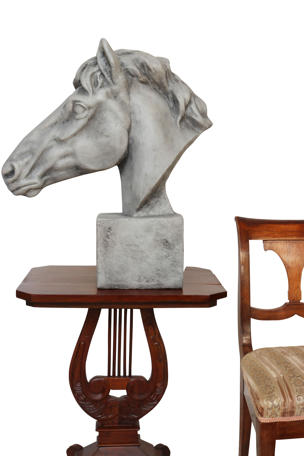 XL Pferdekopf Pferd Skulptur Figur Statue Garten Antik-Stil 64cm