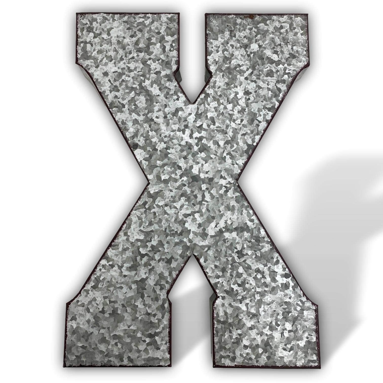 XXL Buchstabe X Zink Metall 52cm Dekoration Garten 3D