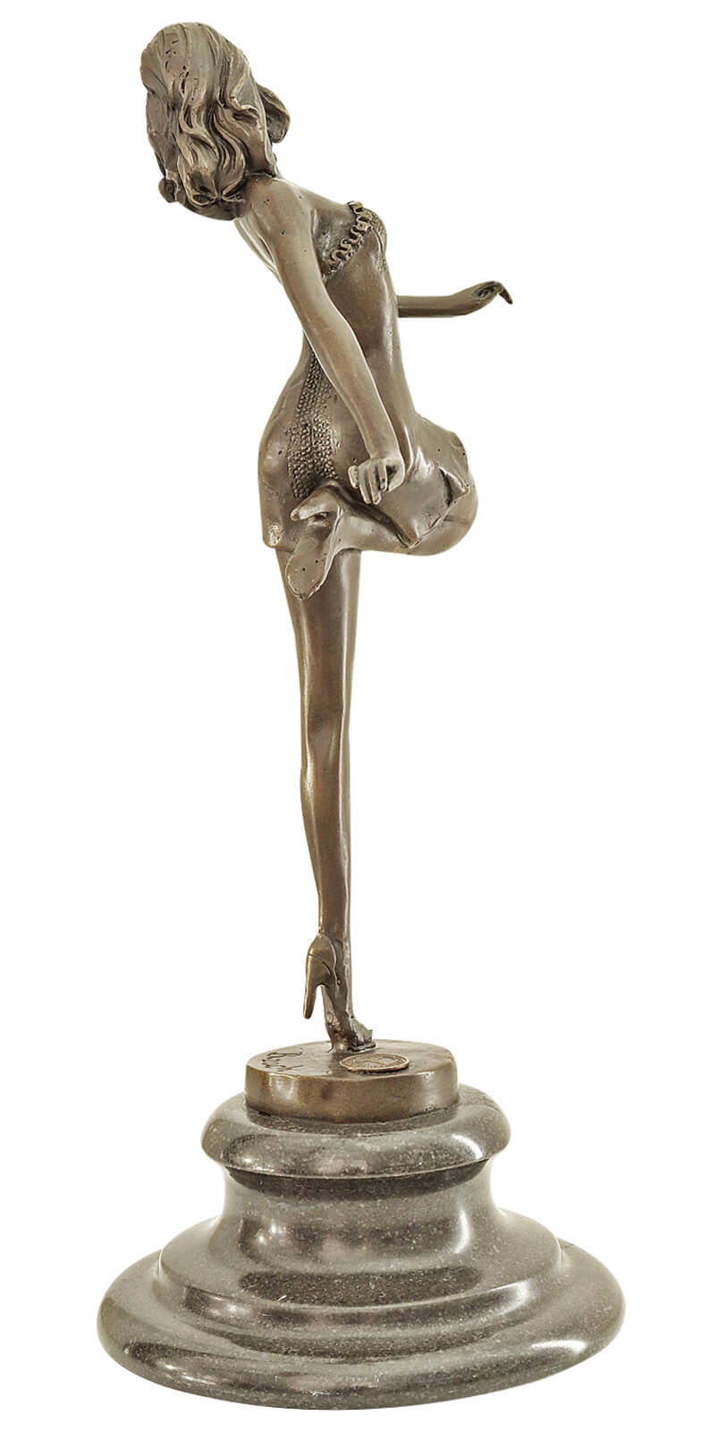 Bronzeskulptur Tänzerin Frau im Antik-Stil Bronze Figur Statue 29cm