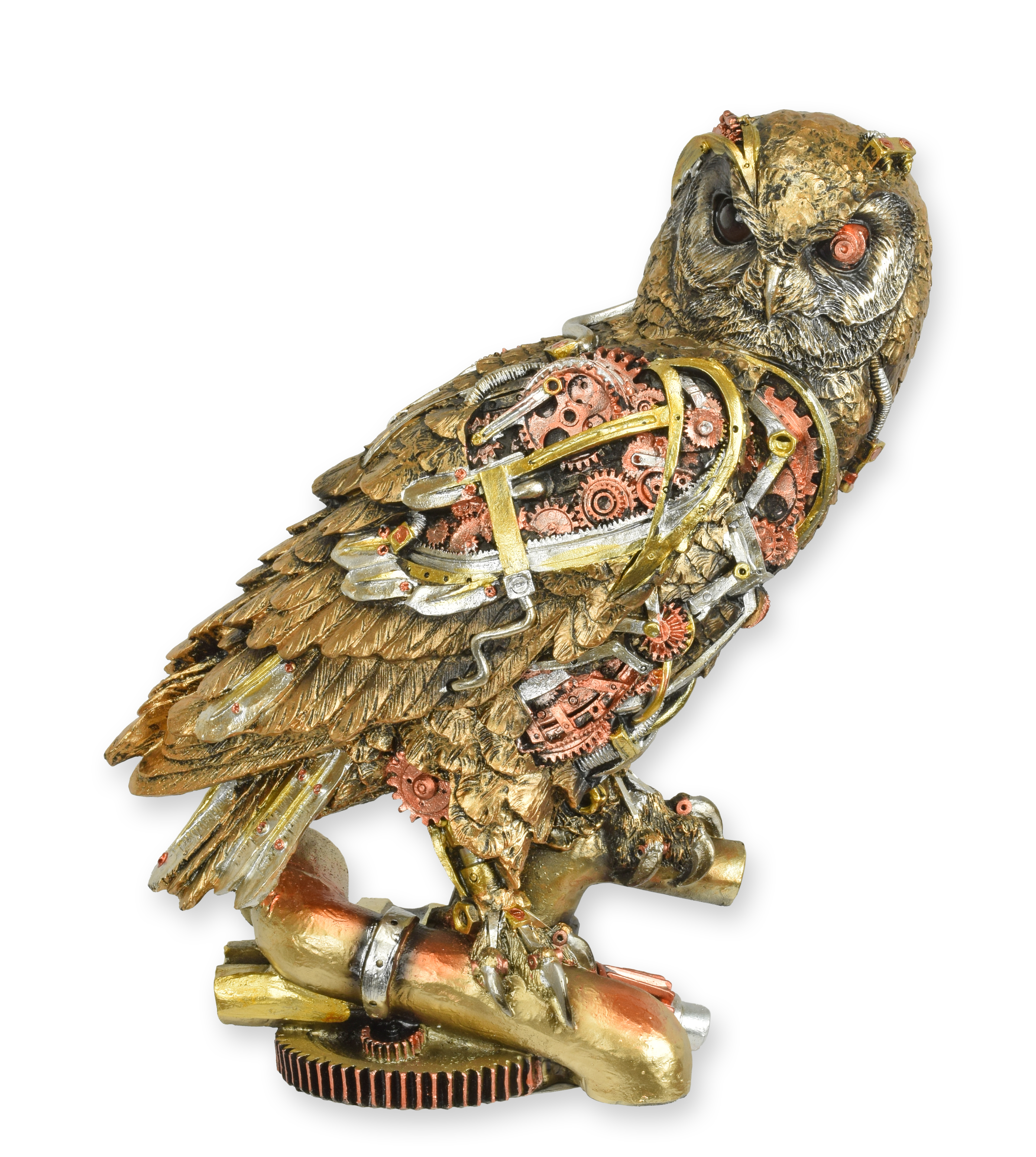 Une figurine steampunk en résine représentant un hibou réplique design rétro décoration
