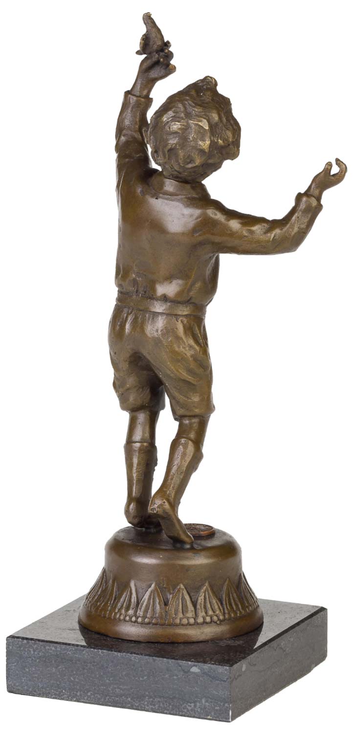 Bronzeskulptur Junge Vogel im Antik-Stil Bronze Figur Statue 23cm