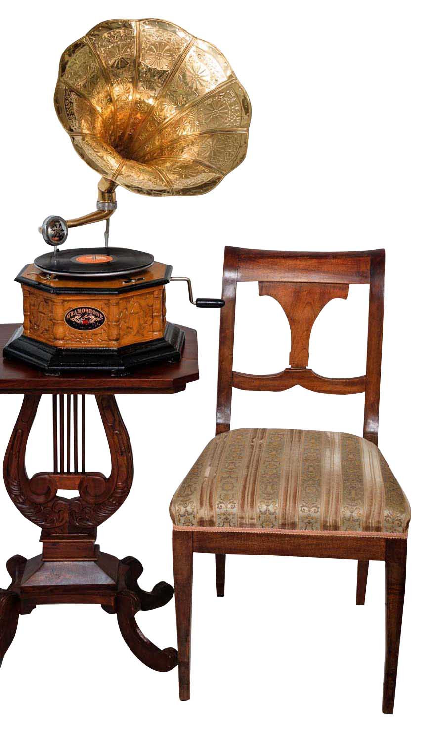 Grammophon Grammophone Trichter Grammofon für Schellack Platten im antiken Stil